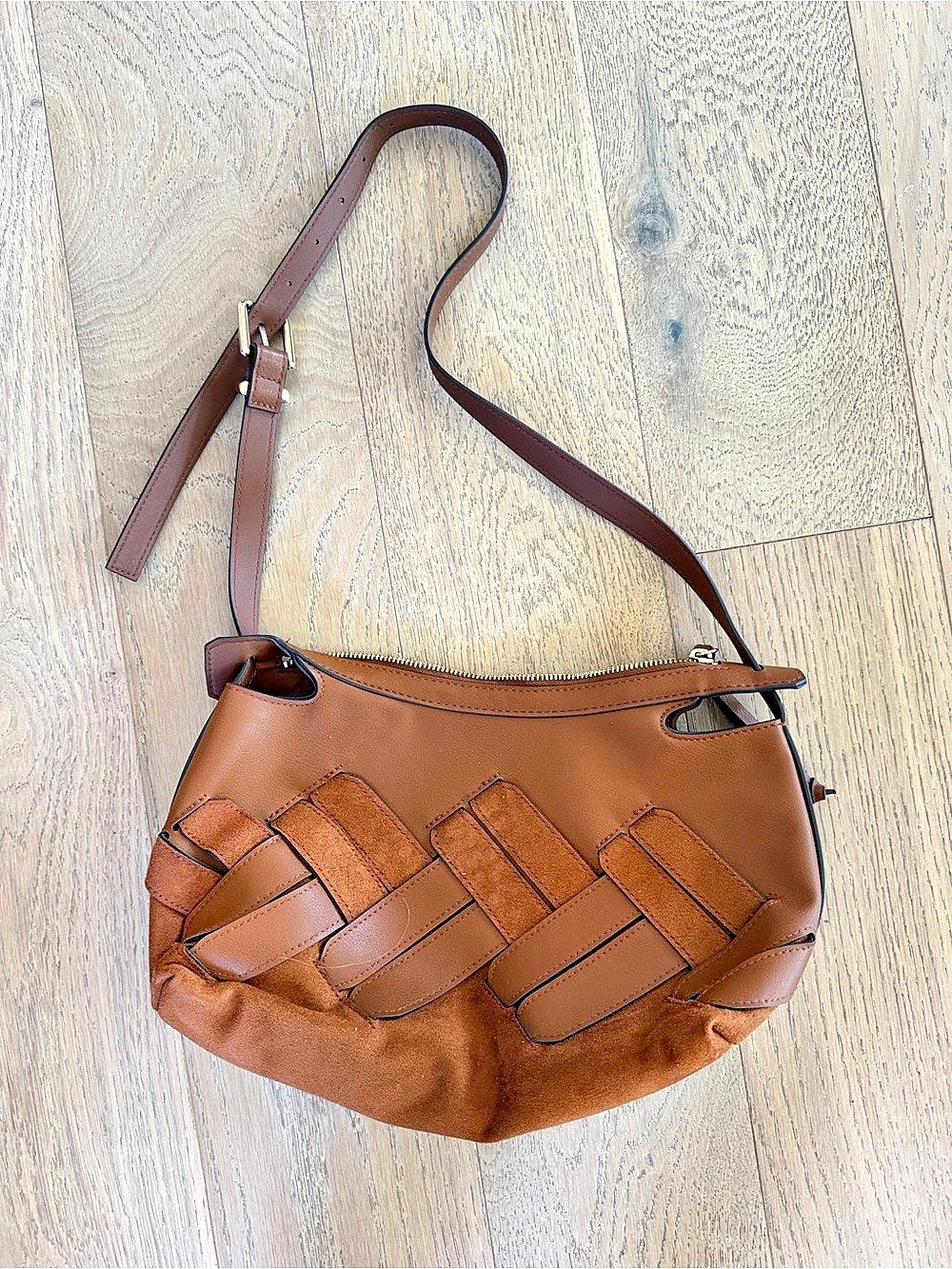 H&M Woven Brown Shoulder Bag
